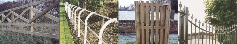 Some of the range of Trevor Burn Fencing products and examples of fence installation